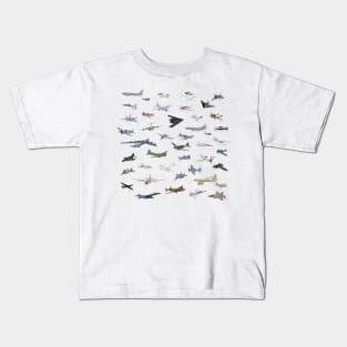 American Military Airplanes Kids T-Shirt